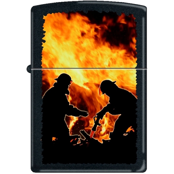 Zippo 2024 Zippo Custom 218 Black Matte-Firemen Silhouettes ZIP-218CI010229 - main